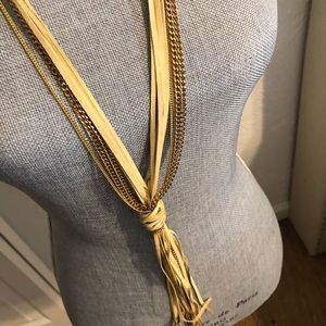 Lisa Freede Leather and Metal Necklace